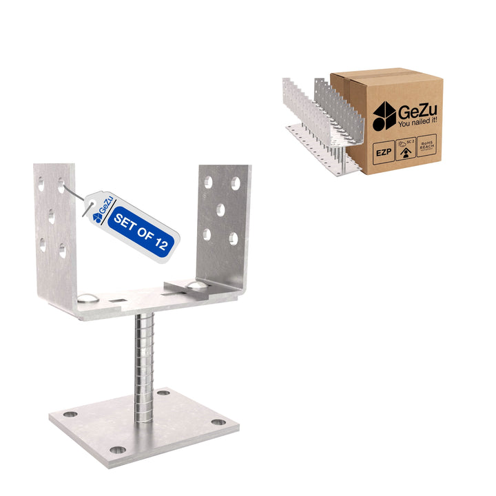 Suporte U Aparafusável Largura Ajustável 0-160 mm | Base de Poste com Placa Bundle