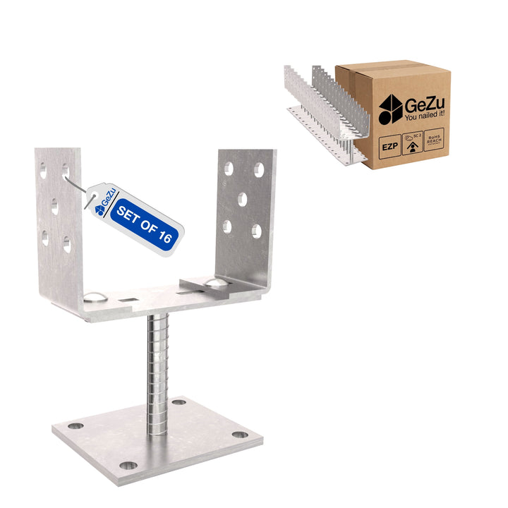 Suporte U Aparafusável Largura Ajustável 0-160 mm | Base de Poste com Placa Bundle