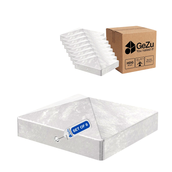 Chapéu de Poste em Pirâmide Quadrada | Proteção para Poste de Madeira Bundle