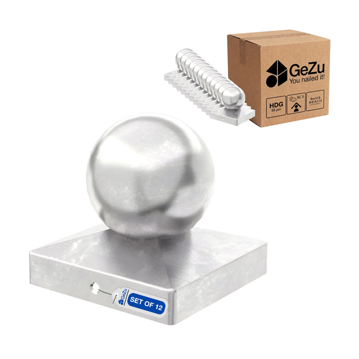 Chapéu de Poste Quadrado com Esfera | Proteção Decorativa para Poste Bundle