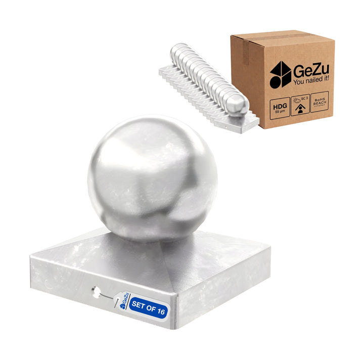 Chapéu de Poste Quadrado com Esfera | Proteção Decorativa para Poste Bundle