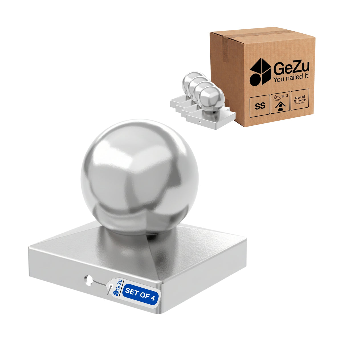 Square Fence Post Cap, Ball Top Bundle