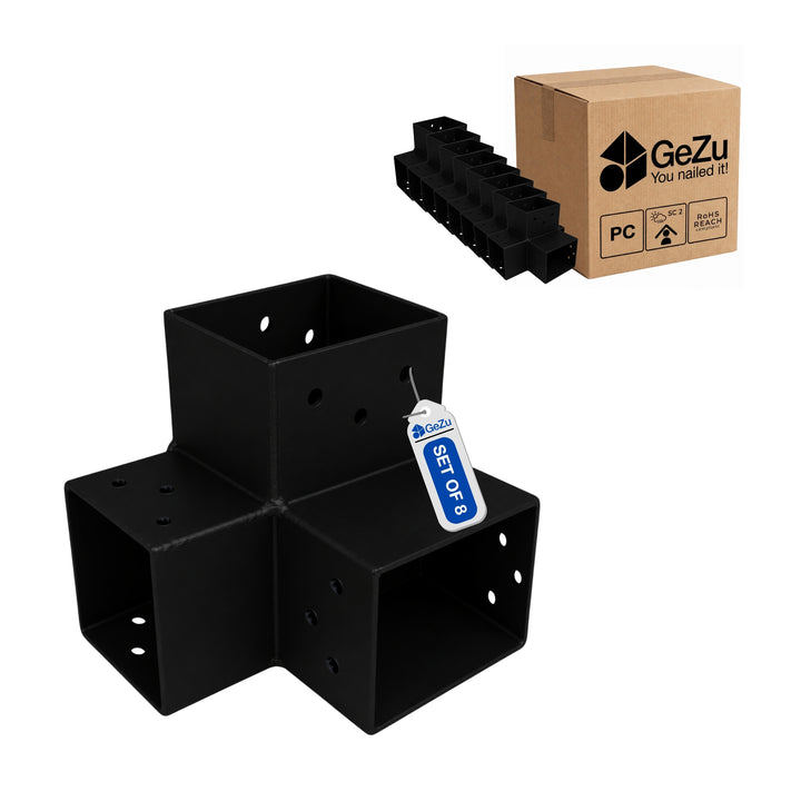 Conector para Pérgula em Y 71x71 mm Galvanizado a Quente | Ligação de Poste 3 Vias Bundle
