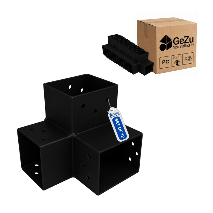 Conector para Pérgula em Y 71x71 mm Galvanizado a Quente | Ligação de Poste 3 Vias Bundle