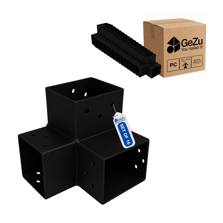 Conector para Pérgula em Y 71x71 mm Galvanizado a Quente | Ligação de Poste 3 Vias Bundle