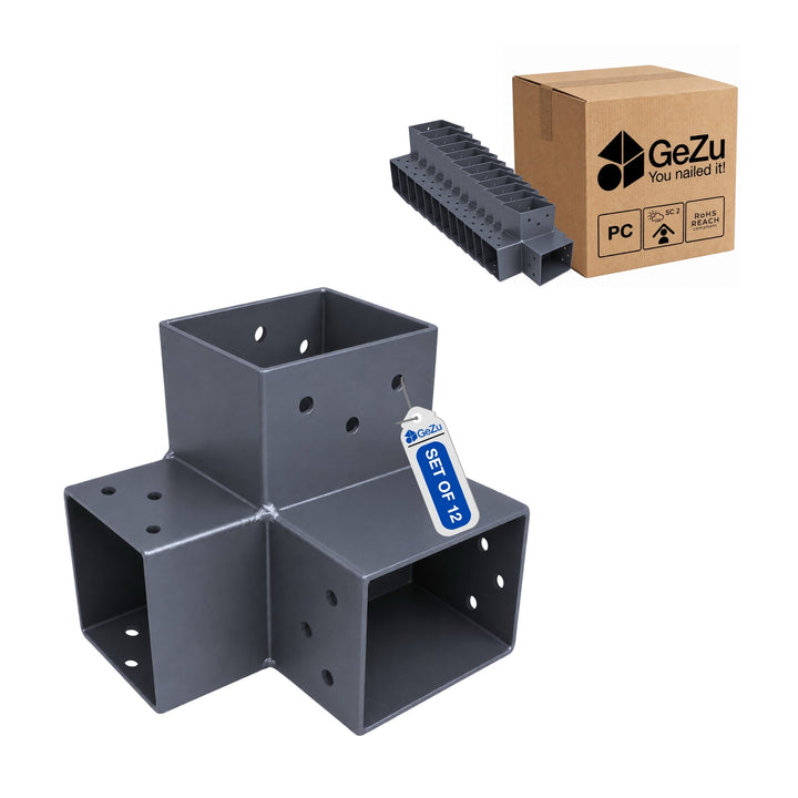 Conector para Pérgula em Y 71x71 mm Galvanizado a Quente | Ligação de Poste 3 Vias Bundle