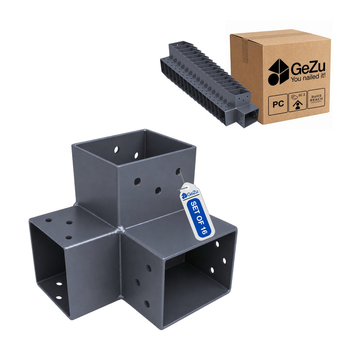 Conector para Pérgula em Y 71x71 mm Galvanizado a Quente | Ligação de Poste 3 Vias Bundle