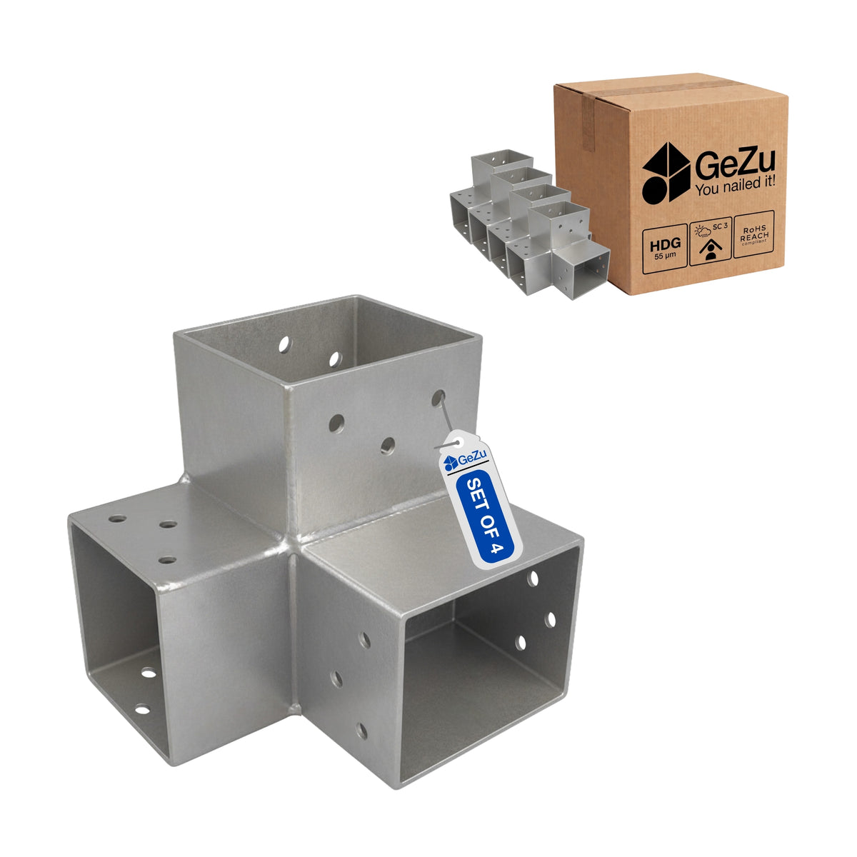 3-Way Post Connector Y Shape, Pergola Corner Bracket