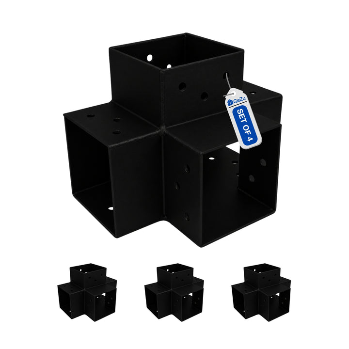 4-Way Post Connector X Shape | Pergola Corner Bracket