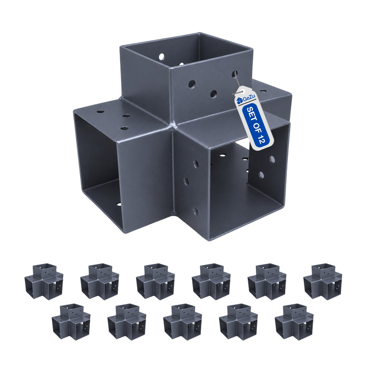 4-Way Post Connector X Shape | Pergola Corner Bracket