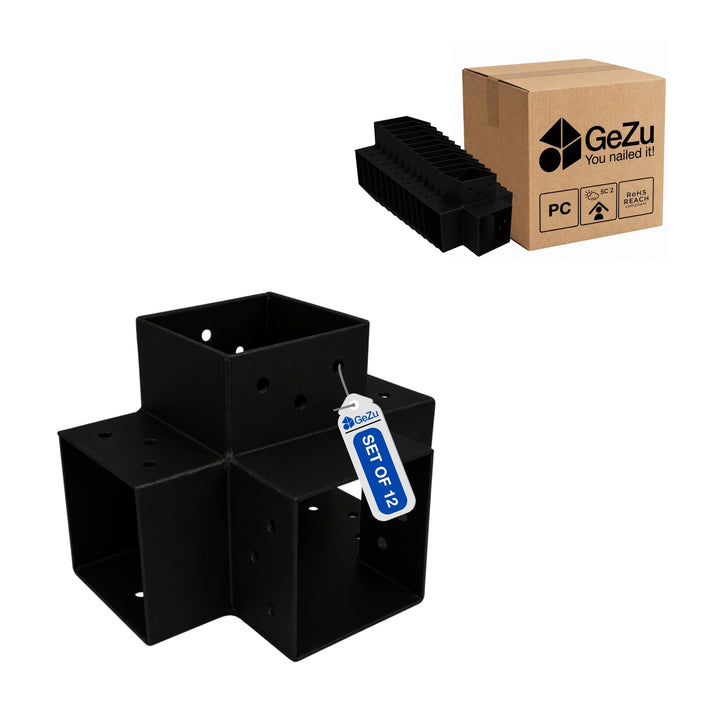Conector para Pérgula em X 71x71 mm Galvanizado a Quente | Ligação de Poste 4 Vias Bundle