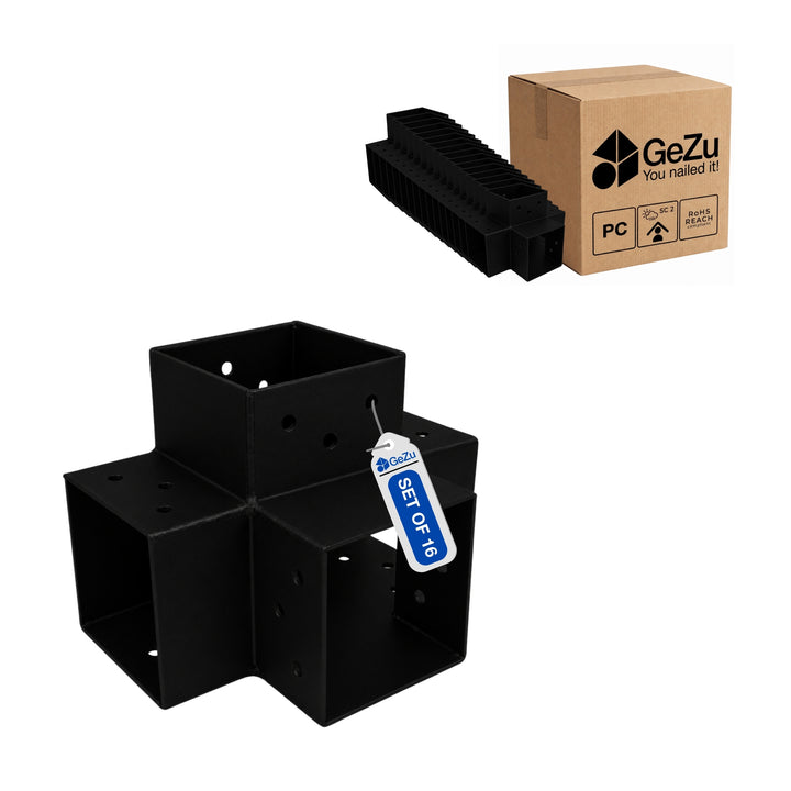 Conector para Pérgula em X 71x71 mm Galvanizado a Quente | Ligação de Poste 4 Vias Bundle