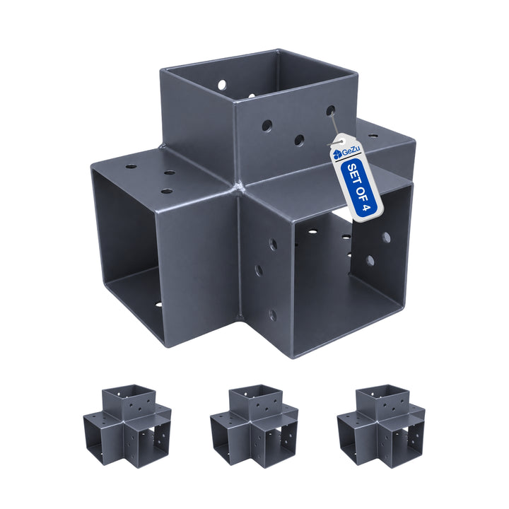 4-Way Post Connector X Shape | Pergola Corner Bracket