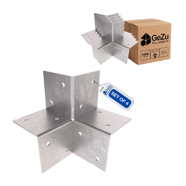 Pergola 3 Way Corner Bracket | Post Connector | Open Style Bundle