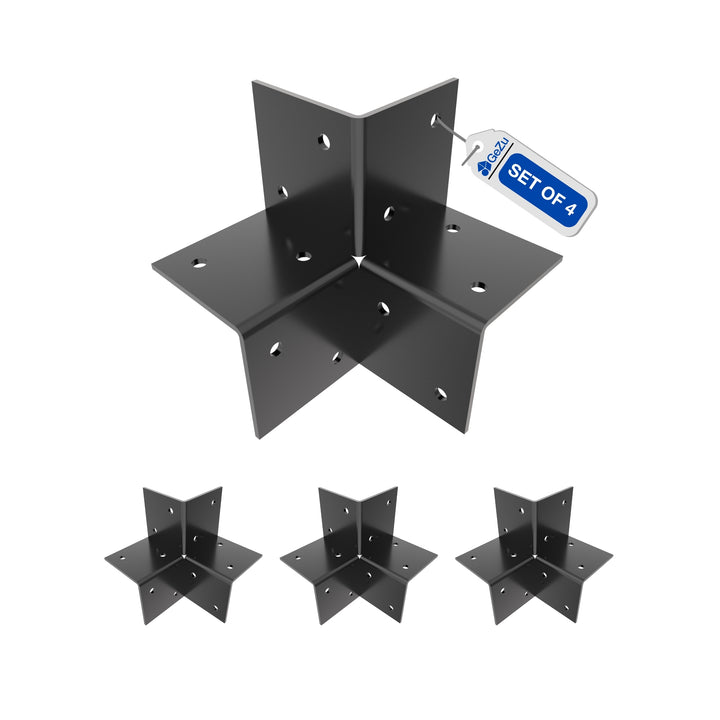 Pergola 3 Way Corner Bracket | Post Connector | Open Style Bundle