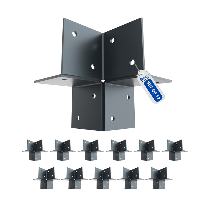 Pergola 3 Way Corner Bracket | Post Connector | Open Style Bundle