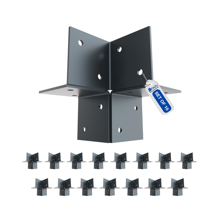 Pergola 3 Way Corner Bracket | Post Connector | Open Style Bundle