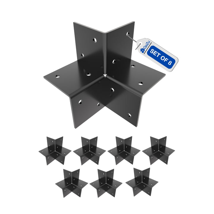 Pergola 3 Way Corner Bracket | Post Connector | Open Style Bundle