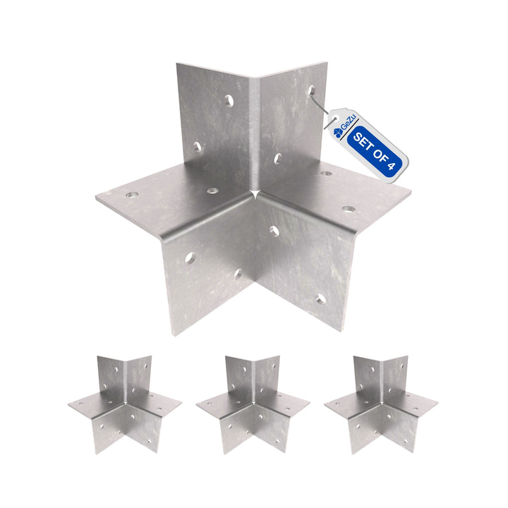 Pergola 3 Way Corner Bracket | Post Connector | Open Style Bundle