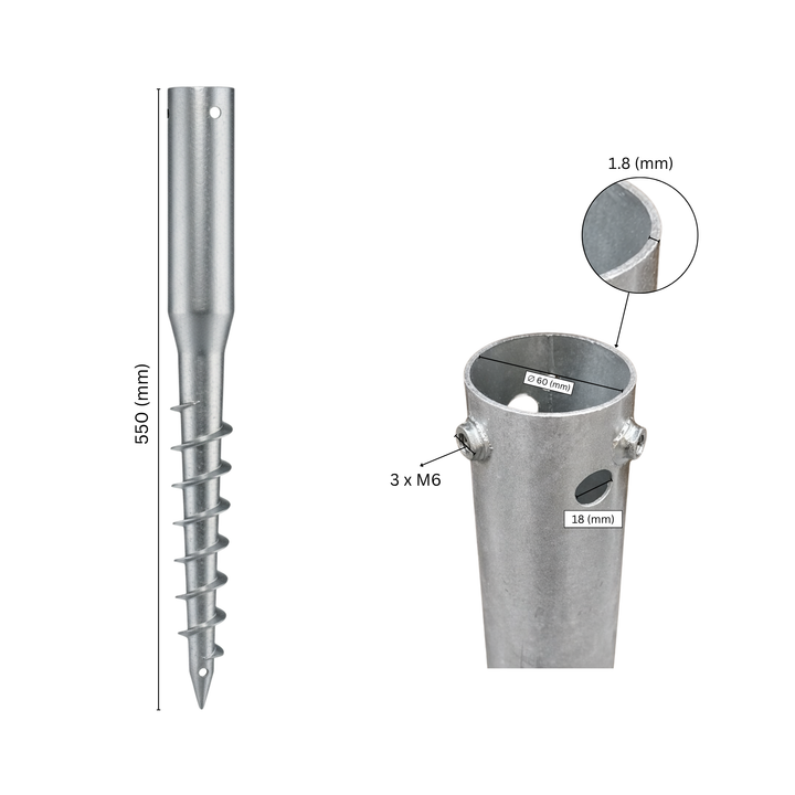 Supporto per Pali con Ibeam Tondo a Spirale