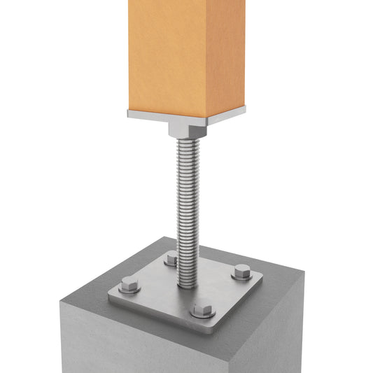Bolt down height adjustable post support