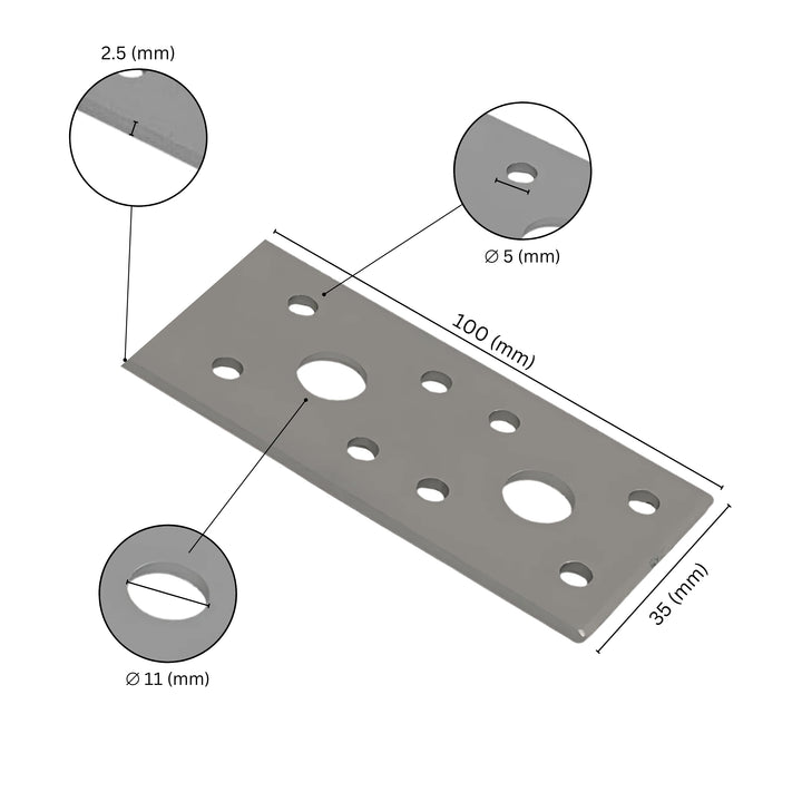 Flat wood connector plate