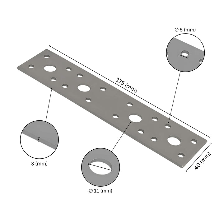 Flat wood connector plate