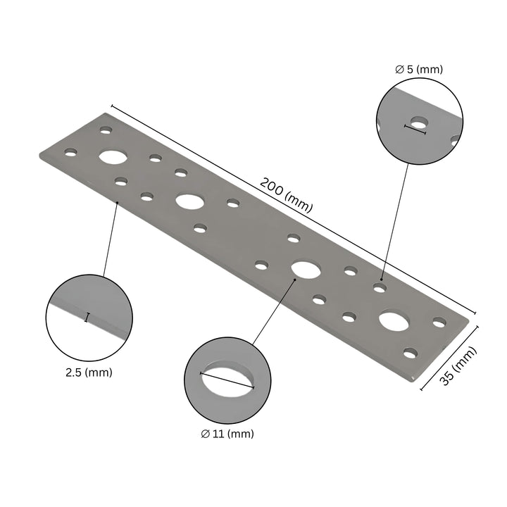 Flat wood connector plate