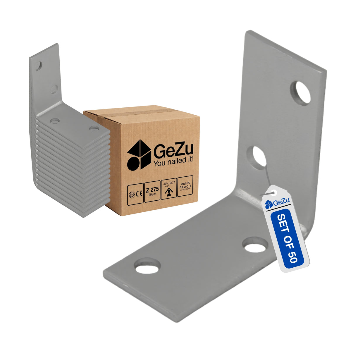 Perforated angle bracket - 40 x 40 x 20 x 2 mm - Gezu Impex