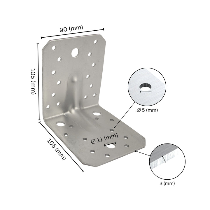 Angle bracket with rib