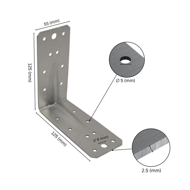 Angle bracket with rib