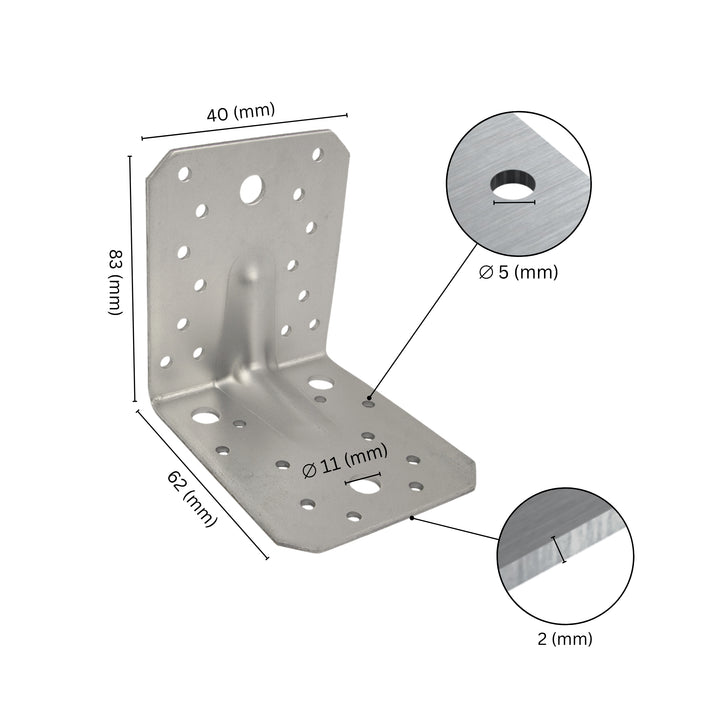 Angle bracket with rib
