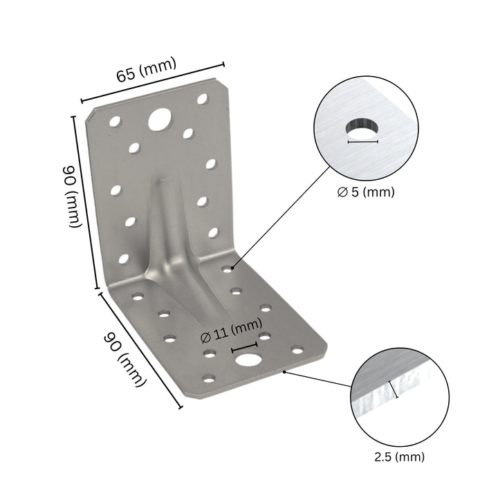 Angle bracket with rib