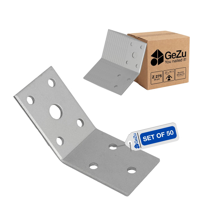 Perforated 135 degree angle bracket - 50 x 50 x 35 x 2.5 mm - Gezu Impex