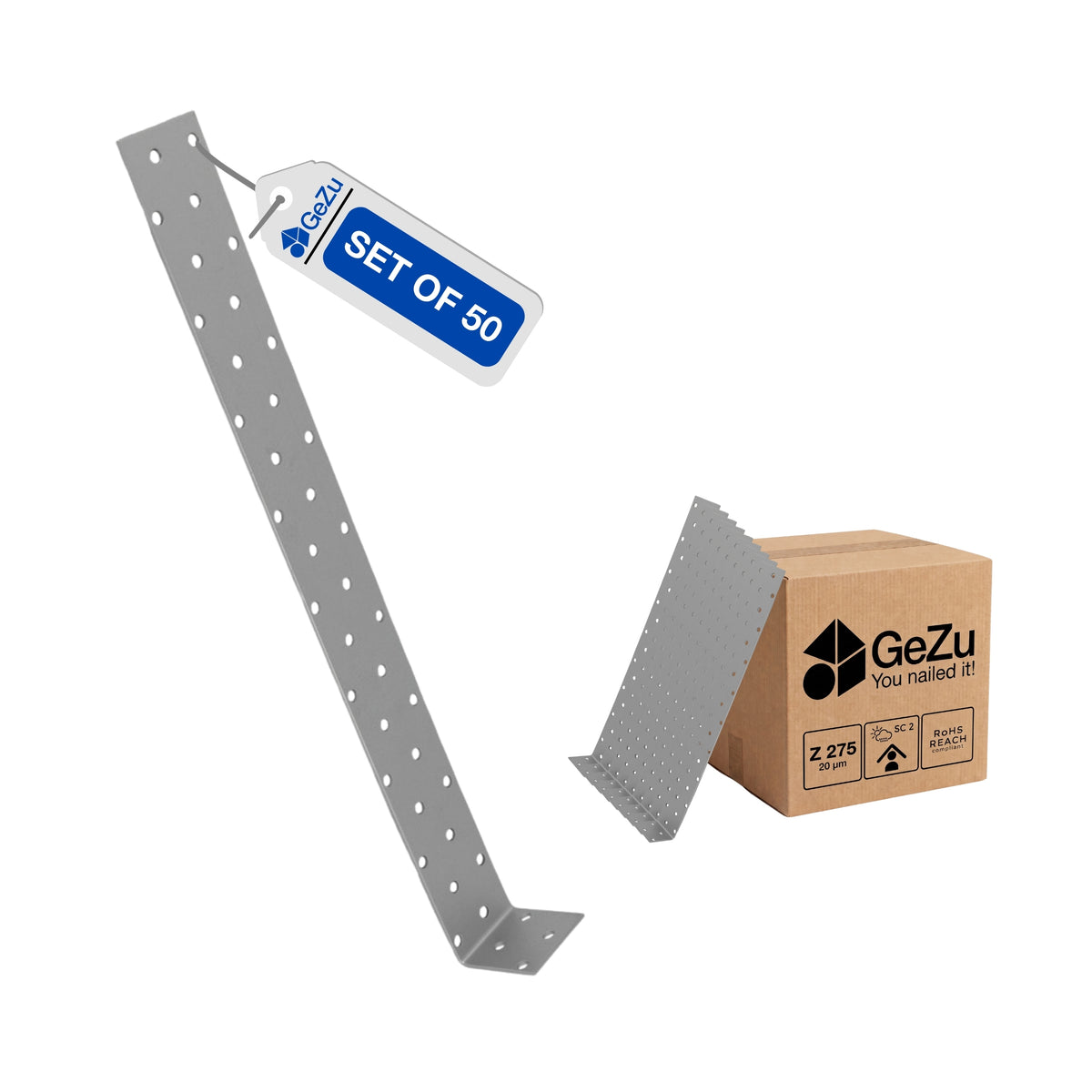Flat steel concrete anchor, pack of 50 - detail view 2