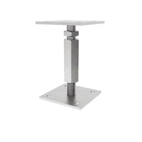 Adjustable post support with lock and long nut