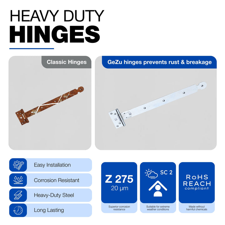 Dobradiça em T Reforçada | T-Hinge para Portão e Porta