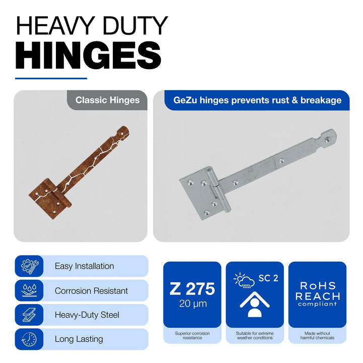 Dobradiça em T Reforçada | T-Hinge para Portão e Porta