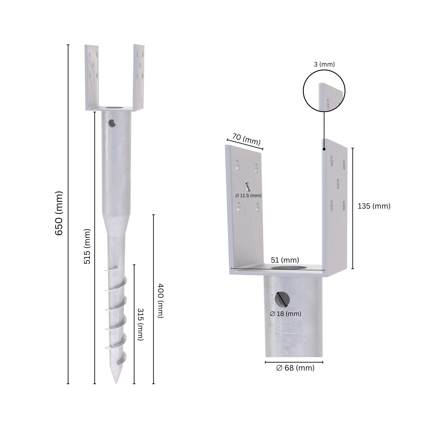 U Post Support Ground Anchor
