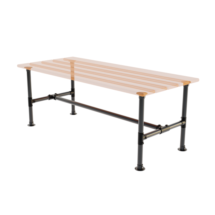 Kit de estructura de mesa – 42 cm, negro con abrazadera en T larga