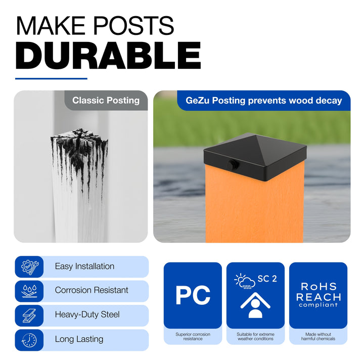 Square Pyramid Fence Post Cap
