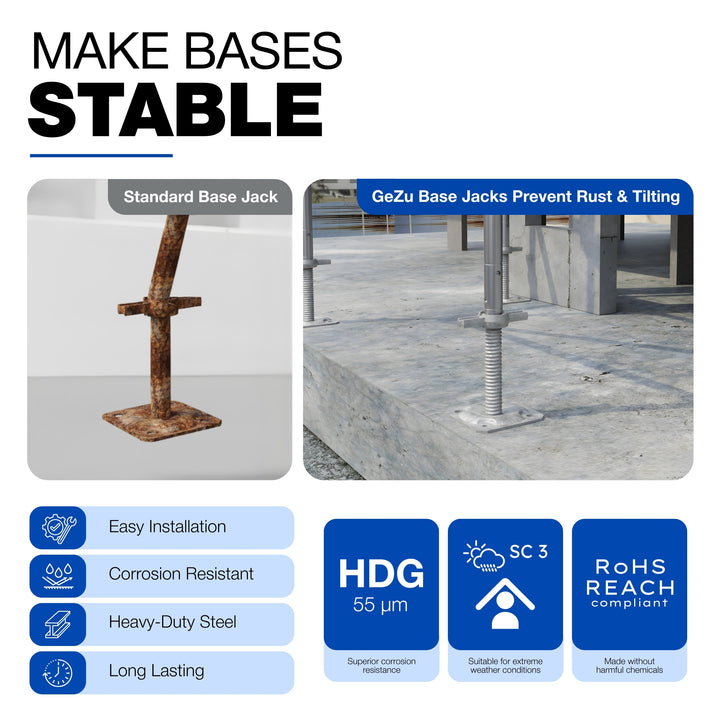 Adjustable Scaffold Base Screw Jack Bundle
