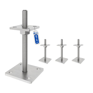 Height adjustable bolt down post support, post base multipack pair