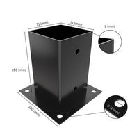 Square bolt down post support base