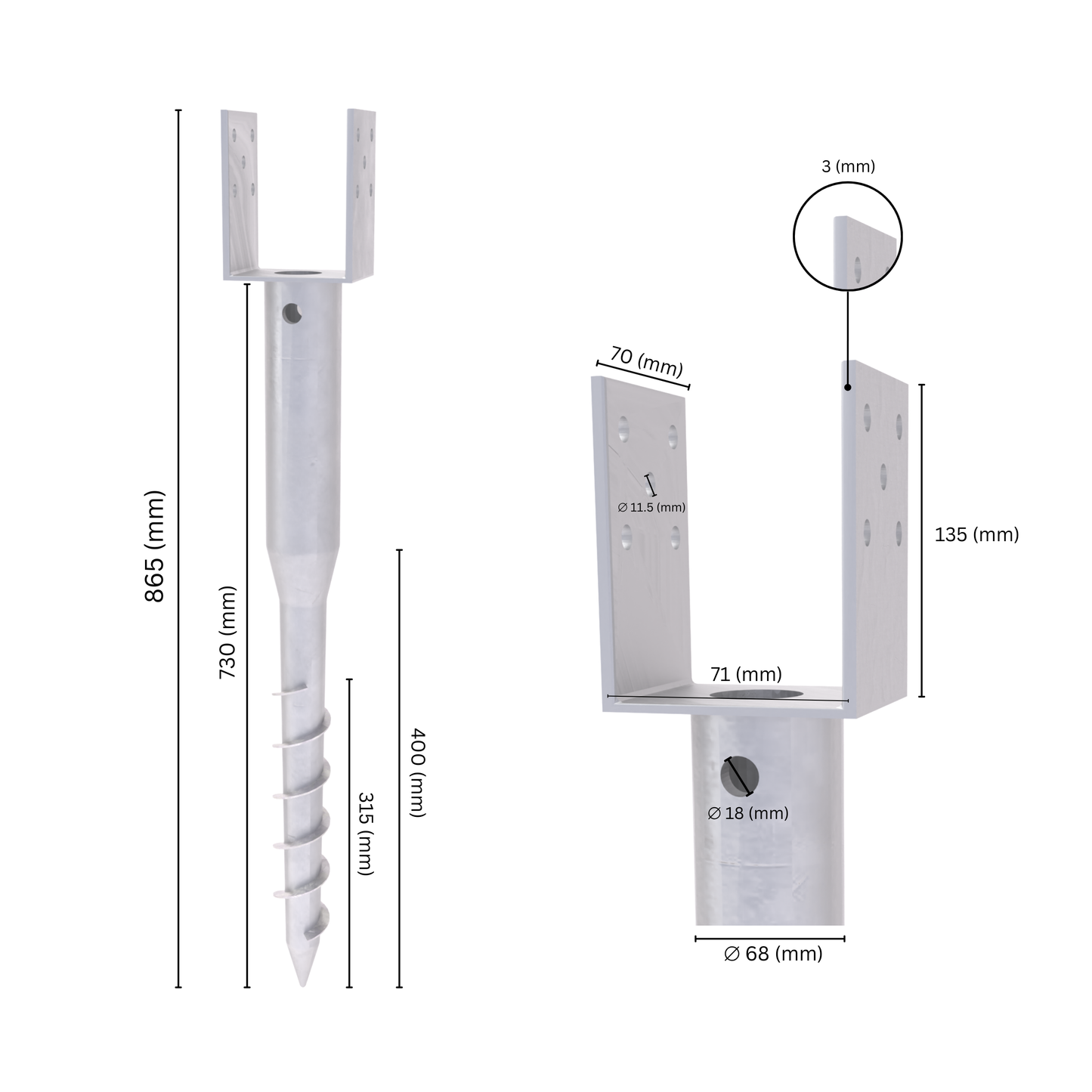U Post Support Ground Anchor
