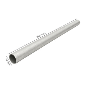 Steel pipe Ø27 mm x 2000 mm with labeled dimension.