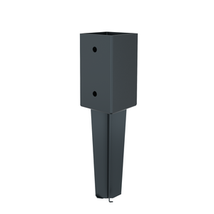Concrete in post spike support with short fin
