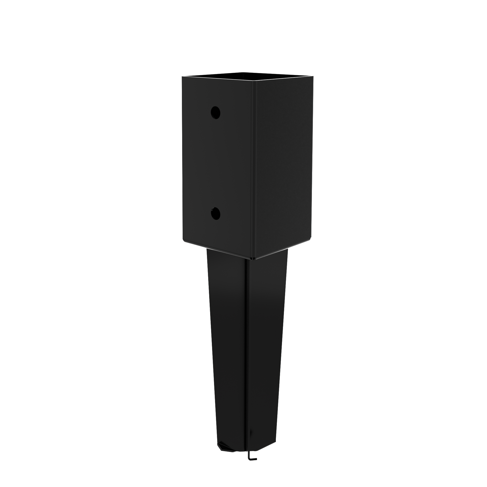 Concrete in post spike support with short fin black