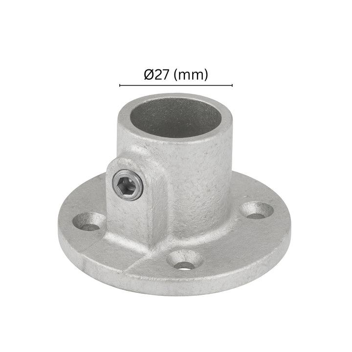 Base flange tube clamp 27 mm.