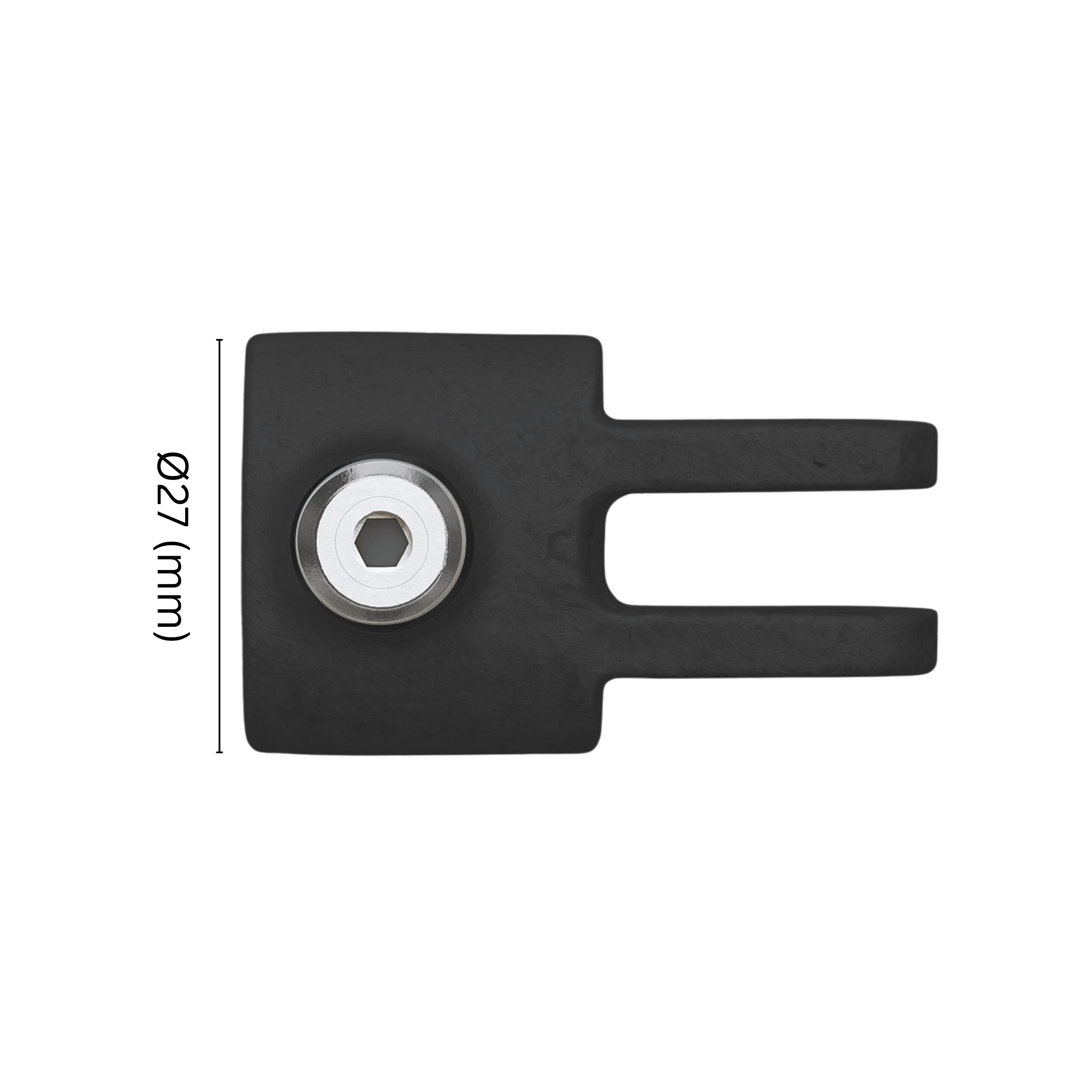 Female Swivel Tube Clamp 27 mm with labeled dimension.